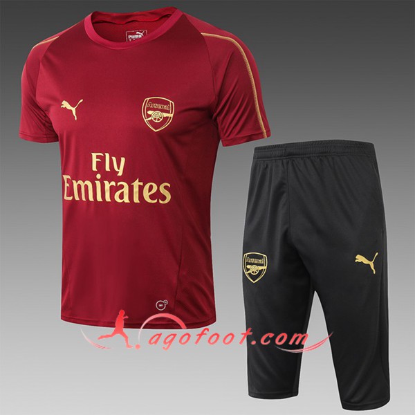 Ensemble PRÉ MATCH Training Arsenal + Pantalon 3/4 Rouge 2019/20