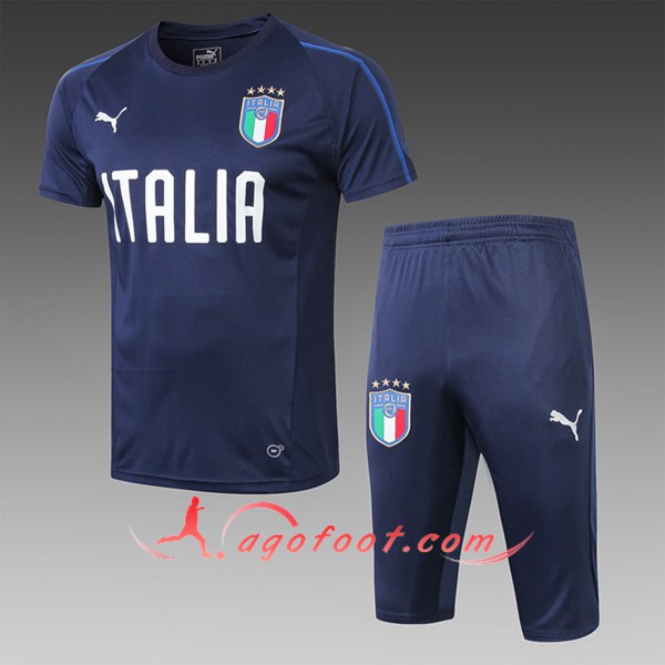 Ensemble PRÉ MATCH Training Italie + Pantalon 3/4 Bleu Fonce 2019/20
