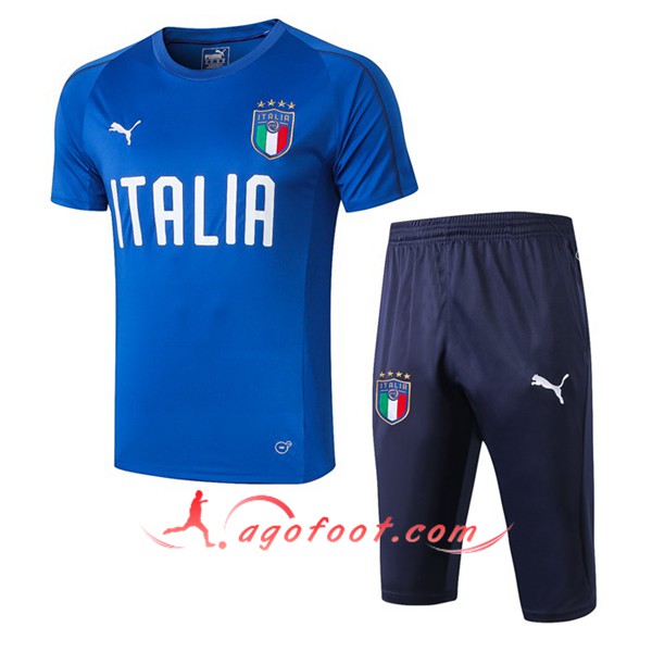 Ensemble PRÉ MATCH Training Equipe De Italie + Pantalon 3/4 Bleu 2019/20
