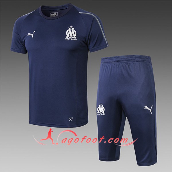 Ensemble PRÉ MATCH Training Marseille OM + Pantalon 3/4 Bleu Fonce 2019/20