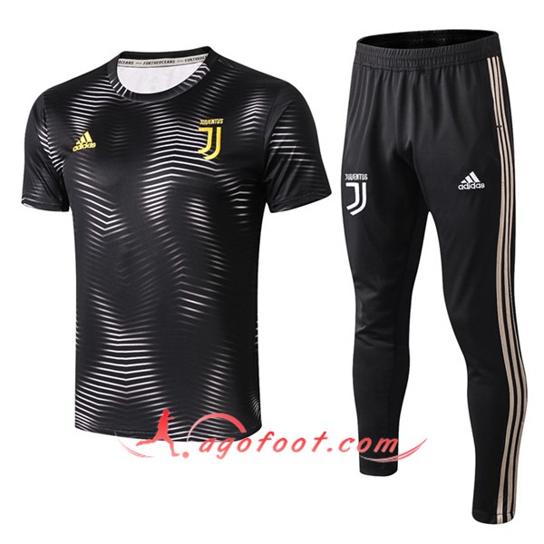 Ensemble PRÉ MATCH Training Juventus + Pantalon Ondulation Noir 2019/20