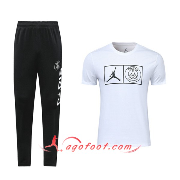 Ensemble Training T-Shirts PSG Jordan + Pantalon Blanc 2019/20