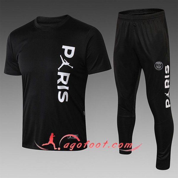 Ensemble PRÉ MATCH Training Paris PSG Jordan + Pantalon 3/4 Noir 2019/20