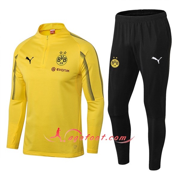 Nouveau Survetement De Foot Dortmund BVB Jaune Floqué 2018 2019