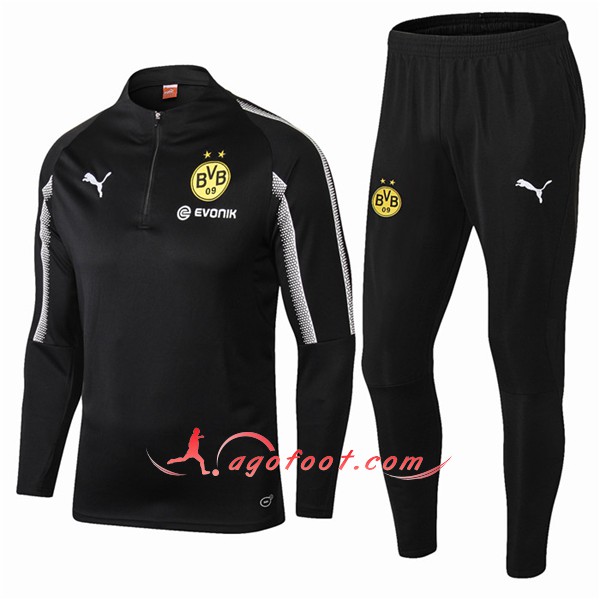 Nouveau Survetement De Foot Dortmund BVB Noir Floqué 2018 2019