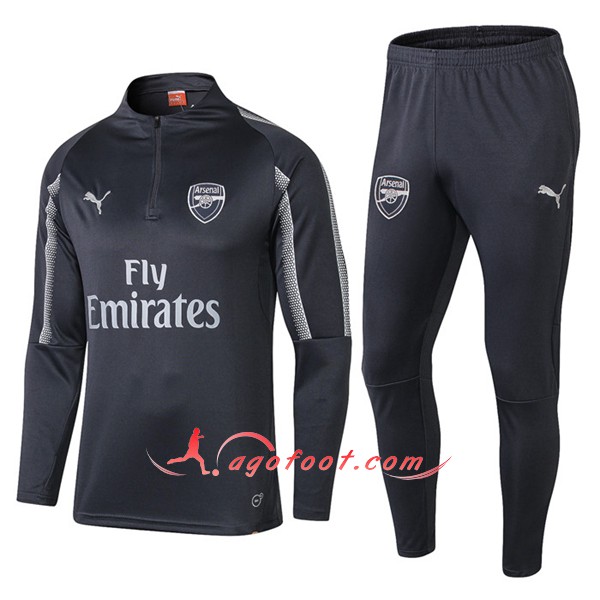 Nouveau Survetement De Foot Arsenal Noir Floqué 2018 2019