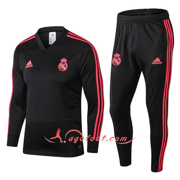 Nouveau Survetement De Foot Real Madrid Noir Rouge Floqué 2018 2019