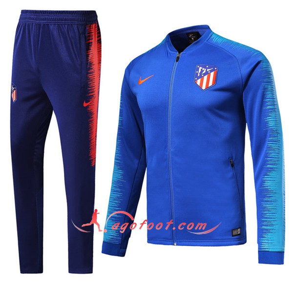 Nouveau Survetement De Foot Atletico Madrid Bleu -02 Floqué 2018 2019