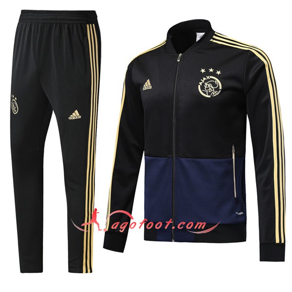 Nouveau Survetement De Foot AFC Ajax Noir Floqué 2018 2019