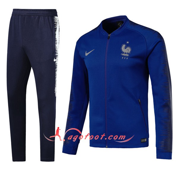 Nouveau Survetement De Foot France Bleu Floqué 2018 2019