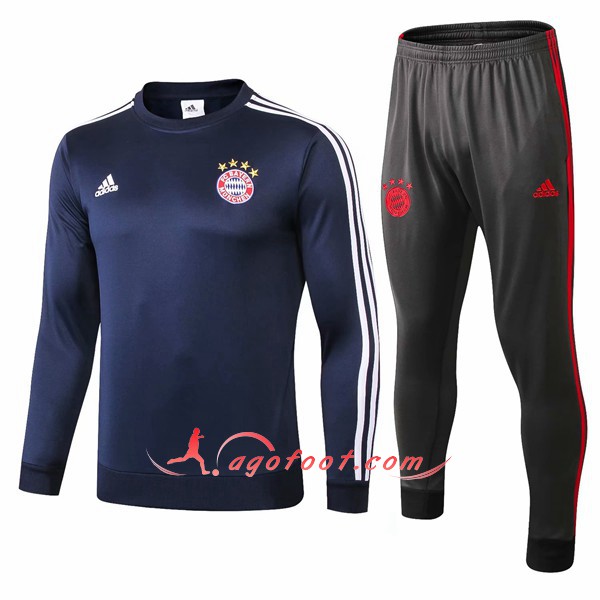 Nouveau Survetement De Foot Bayern Munich foncé Bleu Floqué 2018 2019