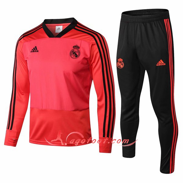 Nouveau Survetement De Foot Real Madrid Rouge -02 Floqué 2018 2019