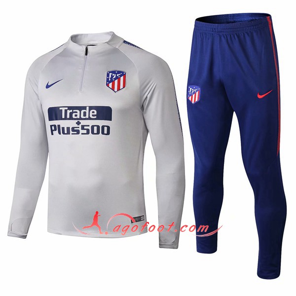 Nouveau Survetement De Foot Atletico Madrid Gris -01 Floqué 2018 2019
