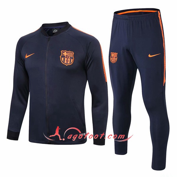 Nouveau Survetement De Foot FC Barcelone foncé Bleu Jaune Floqué 2018 2019