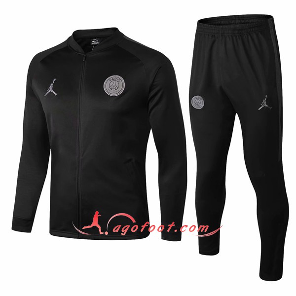 Nouveau Survetement De Foot Jordan PSG Noir -02 Floqué 2018 2019