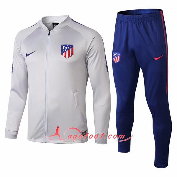 Nouveau Survetement De Foot Atletico Madrid Gris -02 Floqué 2018 2019