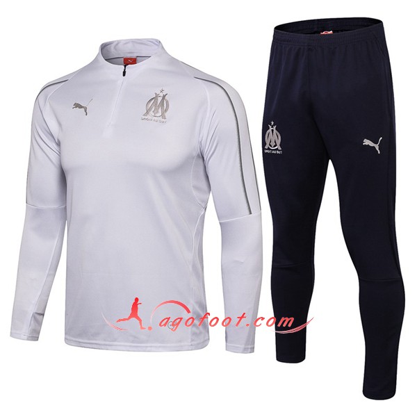 Nouveau Survetement De Foot Marseille OM Blanc Floqué 2018 2019
