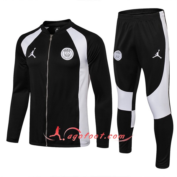 Nouveau Survetement De Foot Jordan PSG Noir Blanc Floqué 2018 2019