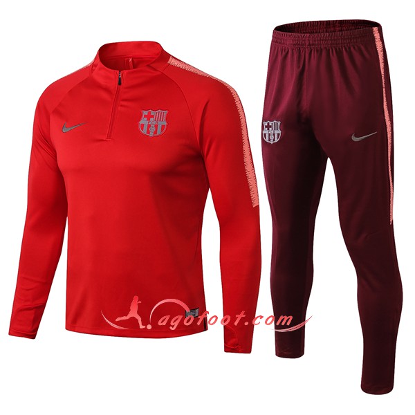 Nouveau Survetement De Foot FC Barcelone Rouge -01 Floqué 2018 2019