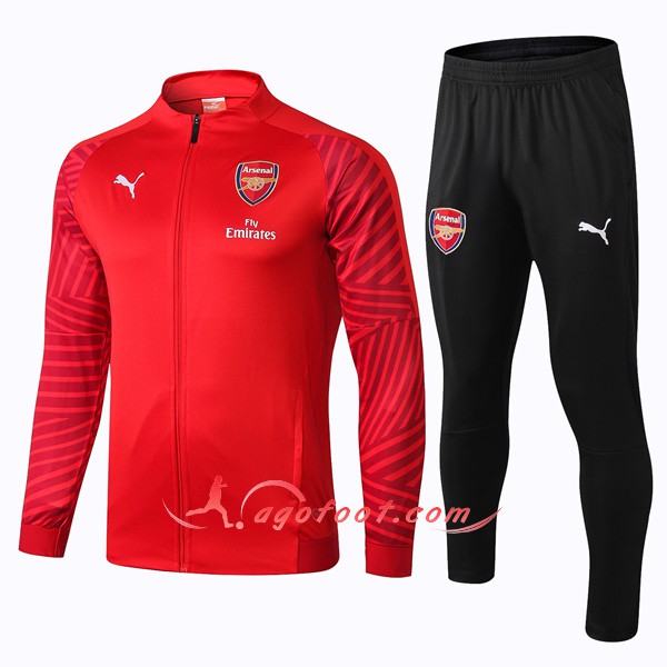 Nouveau Survetement De Foot Arsenal Rouge Floqué 2018 2019