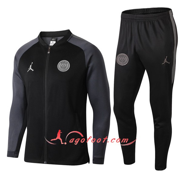 Nouveau Survetement De Foot Jordan PSG Noir Floqué 2018 2019