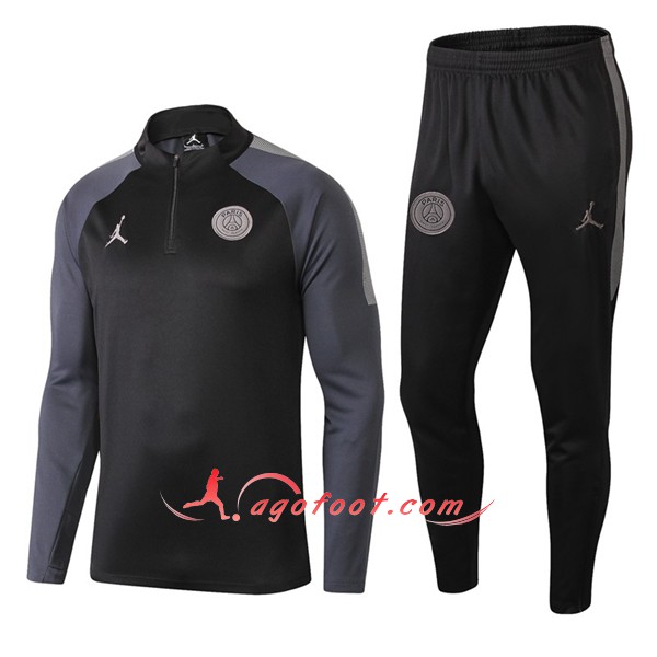 Nouveau Survetement De Foot Jordan PSG Noir Tops Pantalon Floqué 2018 2019