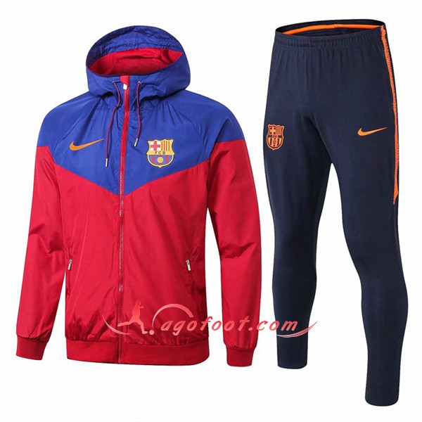 Ensemble Sweat A Capuche Survetement FC Barcelone Rouge Bleu Floqué 2018 2019