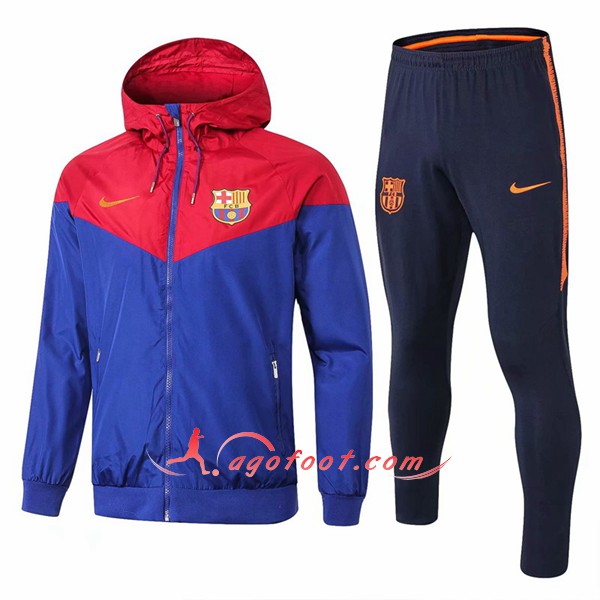 Ensemble Sweat A Capuche Survetement FC Barcelone Bleu Rouge Floqué 2018 2019