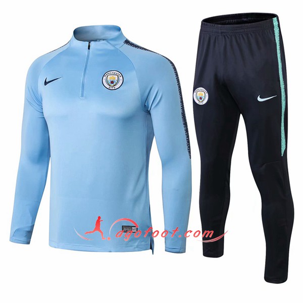 Nouveau Survetement De Foot Manchester City Bleu Floqué 2018 2019