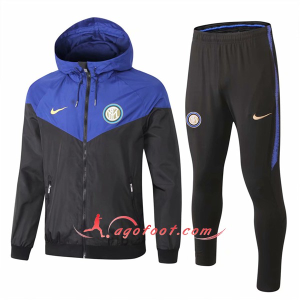 Ensemble Sweat A Capuche Survetement Inter Milan Bleu Noir Floqué 2018 2019