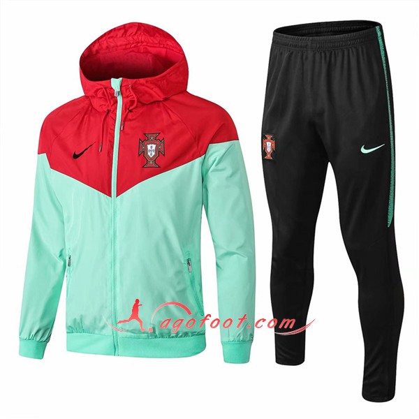 Ensemble Sweat A Capuche Survetement Portugal Rouge Verte Floqué 2018 2019