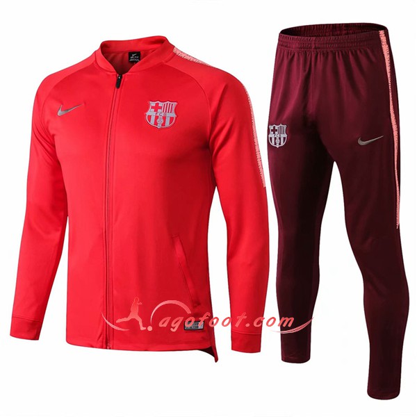 Nouveau Survetement De Foot FC Barcelone Rouge -02 Floqué 2018 2019