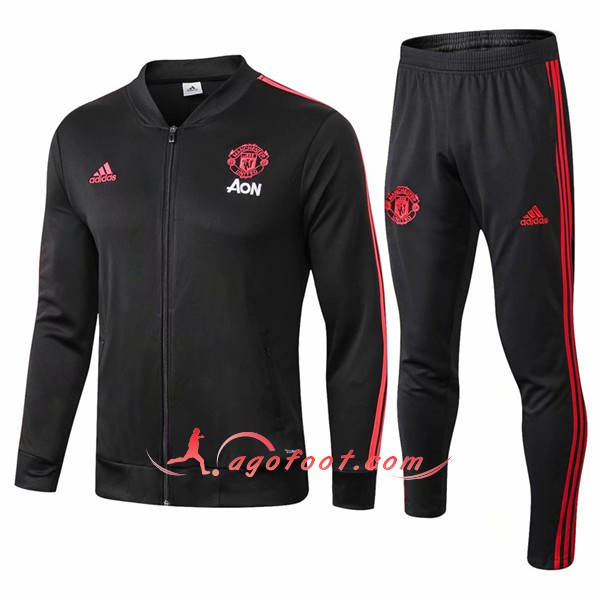 Nouveau Survetement De Foot Manchester United Noir Floqué 2018 2019