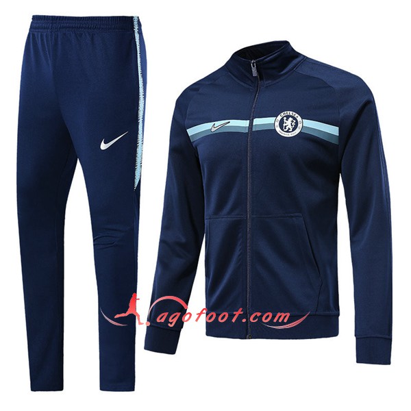 Nouveau Survetement De Foot Chelsea FC foncé Bleu Floqué 2018 2019