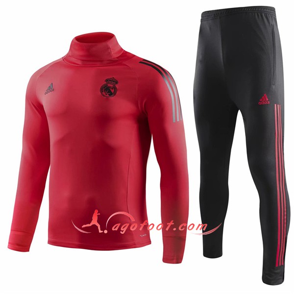 Nouveau Survetement De Foot Real Madrid Rouge High Collar Floqué 2018 2019
