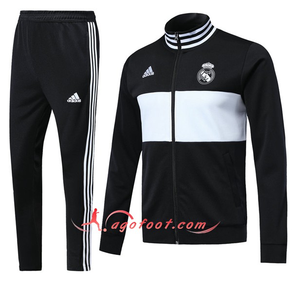 Nouveau Survetement De Foot Real Madrid Noir Blanc Floqué 2018 2019