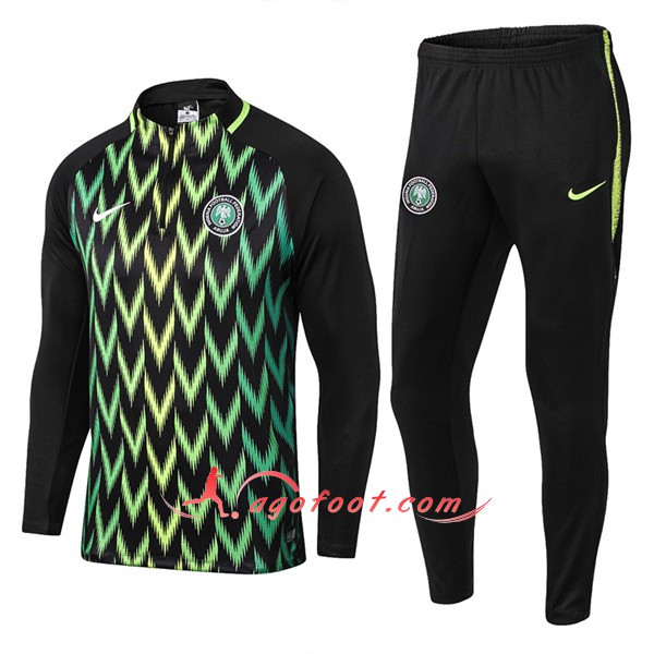 Nouveau Survetement De Foot Nigeria Noir Verte Floqué 2018 2019