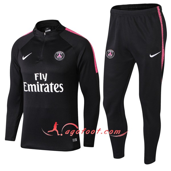 Nouveau Survetement De Foot PSG Noir -01 Floqué 2018 2019