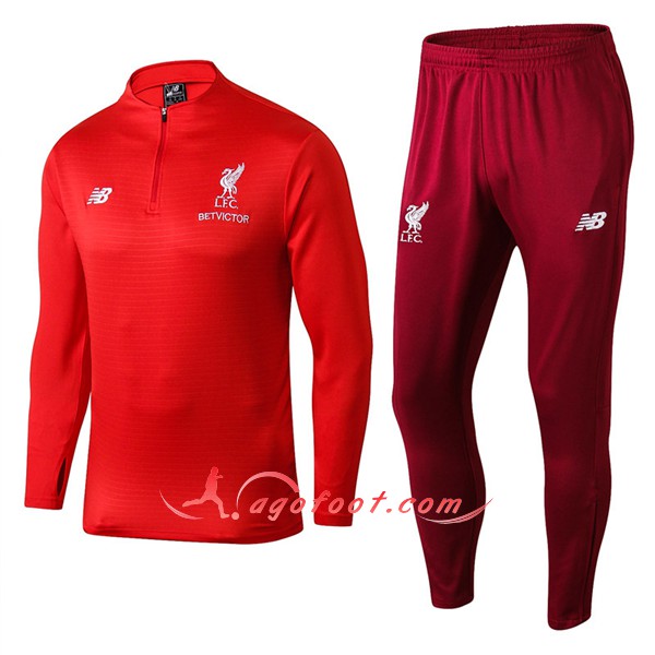 Nouveau Survetement De Foot FC Liverpool Rouge Floqué 2018 2019