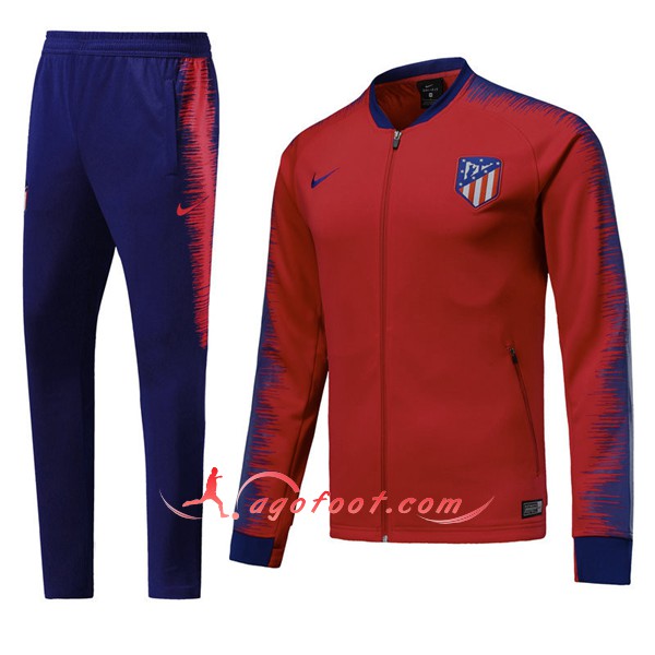 Nouveau Survetement De Foot Atletico Madrid Rouge Bleu Floqué 2018 2019