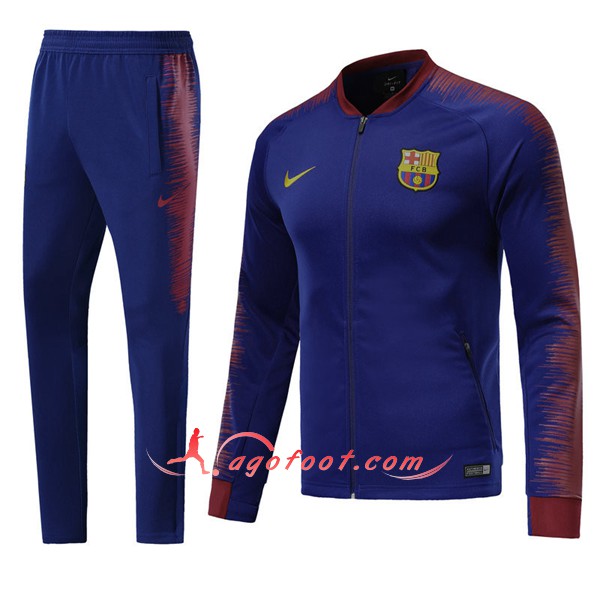 Nouveau Survetement De Foot FC Barcelone foncé Bleu Floqué 2018 2019