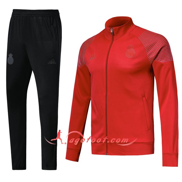 Nouveau Survetement De Foot Real Madrid Rouge -01 Floqué 2018 2019