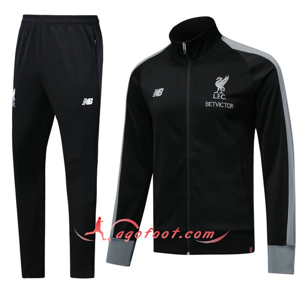 Nouveau Survetement De Foot FC Liverpool Noir Floqué 2018 2019
