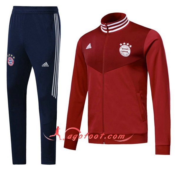 Nouveau Survetement De Foot Bayern Munich Rouge Floqué -02 2018 2019