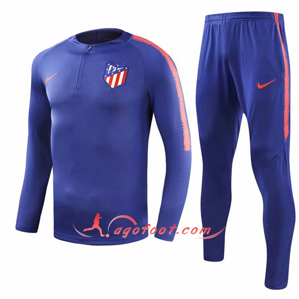 Nouveau Survetement De Foot Atletico Madrid Bleu -01 Floqué 2018 2019