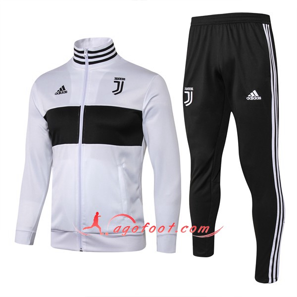 Nouveau Survetement De Foot Juventus Blanc Noir Floqué 2018 2019