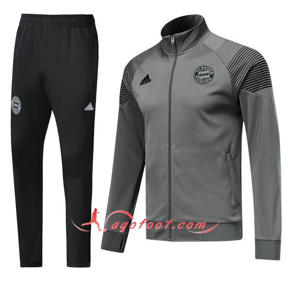 Nouveau Survetement De Foot Bayern Munich Gris -01 Floqué 2018 2019