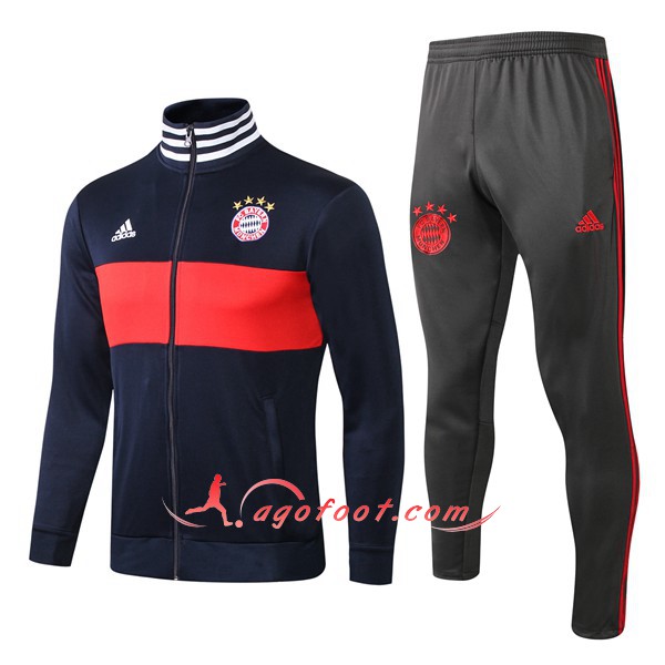 Nouveau Survetement De Foot Bayern Munich Bleu Rouge Floqué 2018 2019