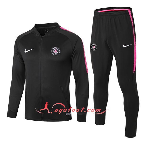 Nouveau Survetement De Foot PSG Noir -02 Floqué 2018 2019