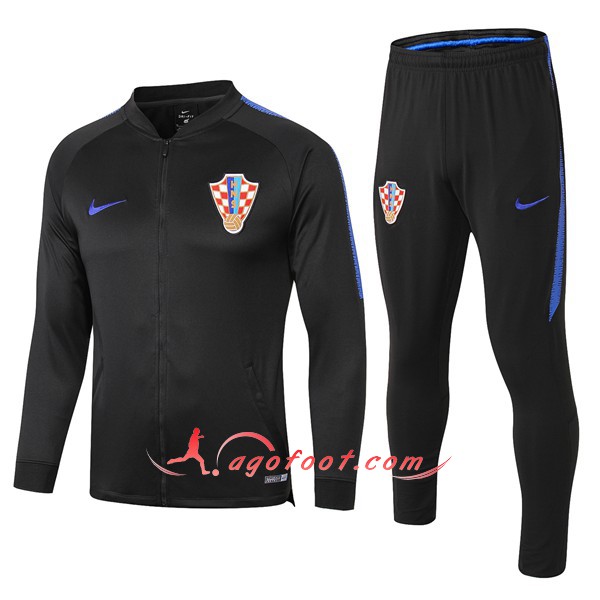 Nouveau Survetement De Foot Croatie Noir Floqué 2018 2019